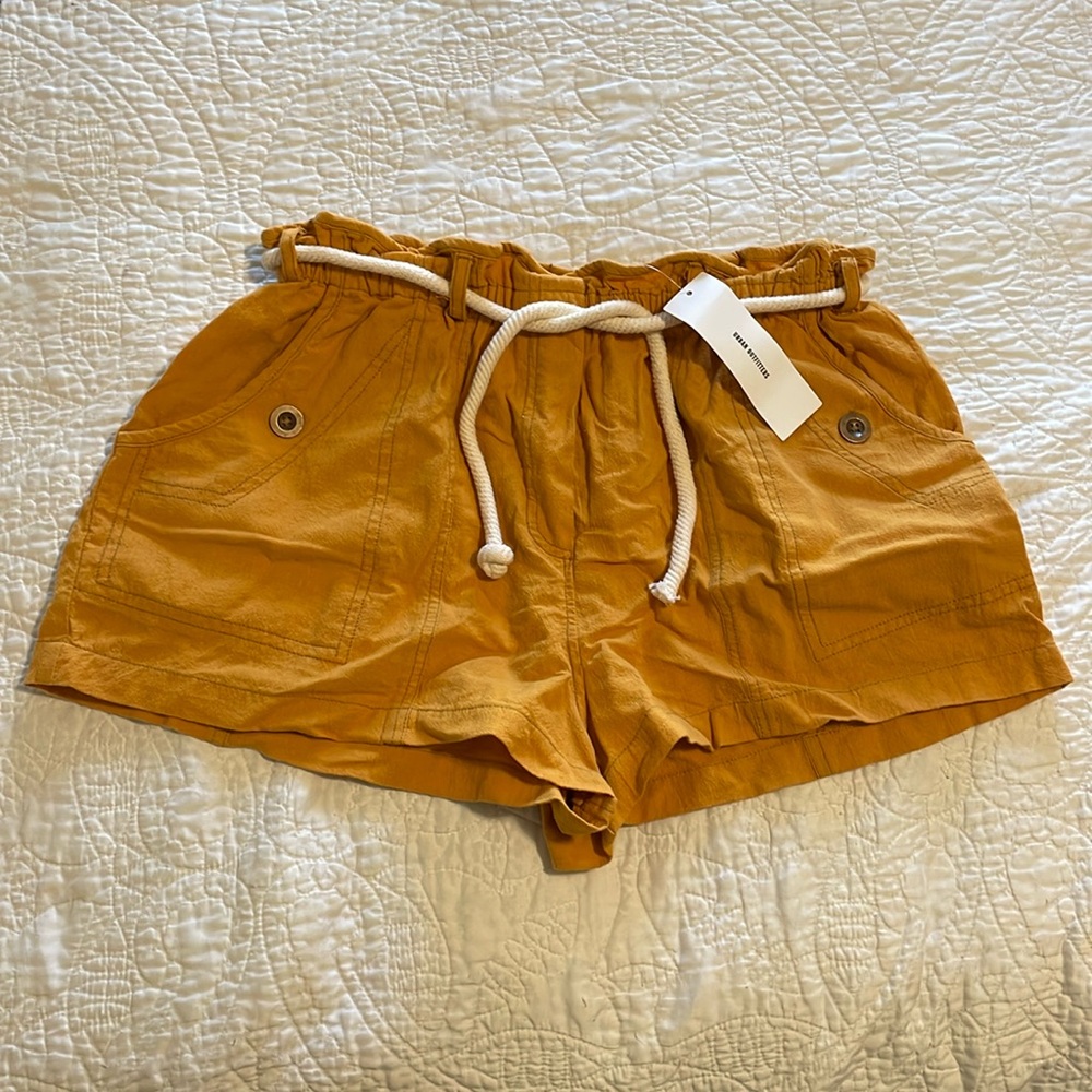 NWT Urban Outfitters Out From Under Mustard Yellow Drawstring Shorts